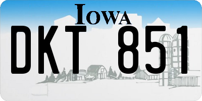 IA license plate DKT851
