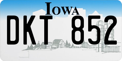 IA license plate DKT852
