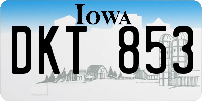 IA license plate DKT853