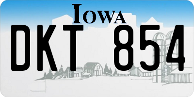 IA license plate DKT854