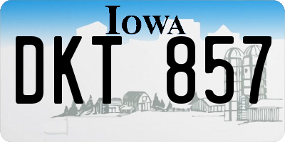 IA license plate DKT857