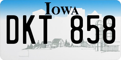 IA license plate DKT858