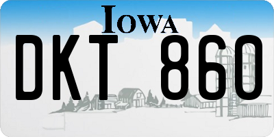IA license plate DKT860