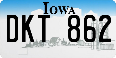 IA license plate DKT862
