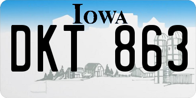 IA license plate DKT863