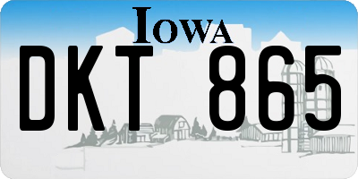 IA license plate DKT865