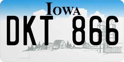 IA license plate DKT866