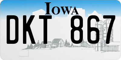 IA license plate DKT867