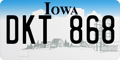 IA license plate DKT868