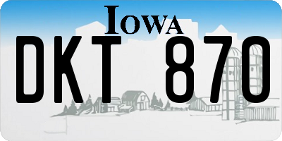 IA license plate DKT870