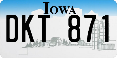 IA license plate DKT871