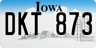 IA license plate DKT873