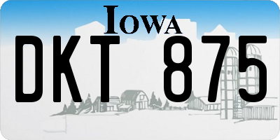 IA license plate DKT875