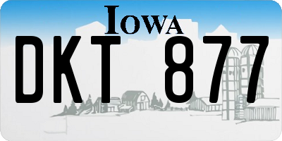 IA license plate DKT877