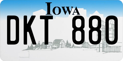 IA license plate DKT880