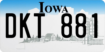 IA license plate DKT881