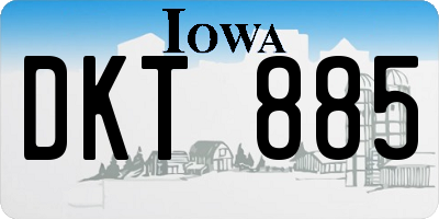 IA license plate DKT885
