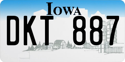 IA license plate DKT887
