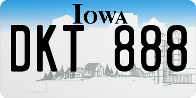 IA license plate DKT888