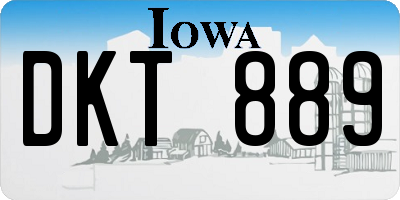 IA license plate DKT889