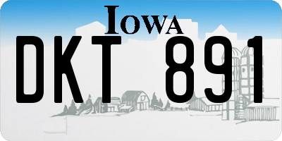 IA license plate DKT891