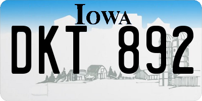 IA license plate DKT892
