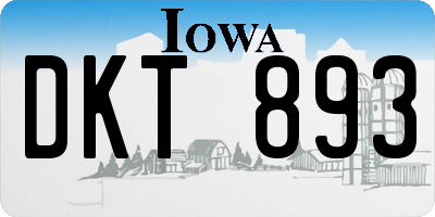 IA license plate DKT893
