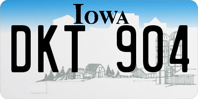 IA license plate DKT904