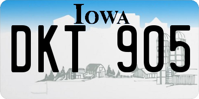 IA license plate DKT905
