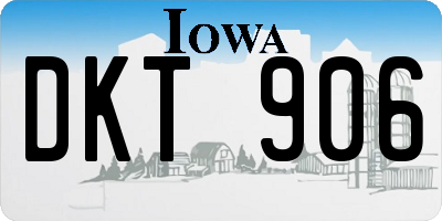 IA license plate DKT906
