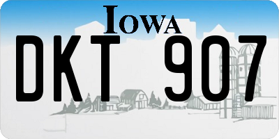 IA license plate DKT907