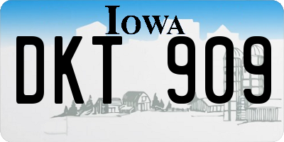 IA license plate DKT909