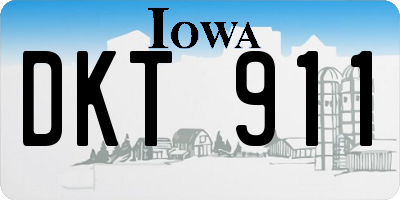 IA license plate DKT911