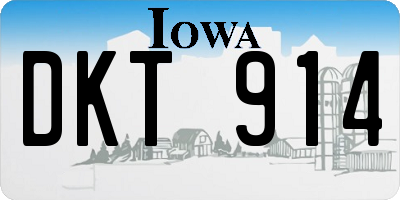 IA license plate DKT914