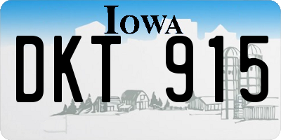 IA license plate DKT915