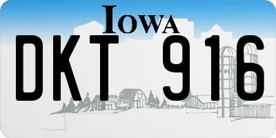 IA license plate DKT916