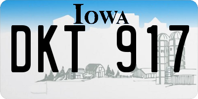 IA license plate DKT917