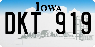 IA license plate DKT919