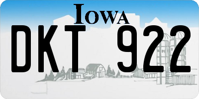 IA license plate DKT922