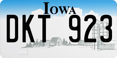 IA license plate DKT923