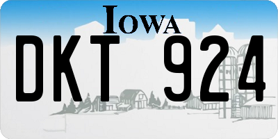 IA license plate DKT924