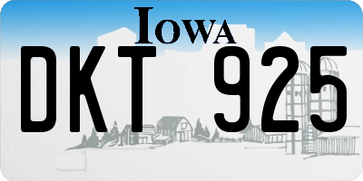 IA license plate DKT925