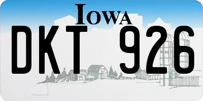 IA license plate DKT926