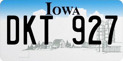 IA license plate DKT927