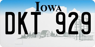 IA license plate DKT929