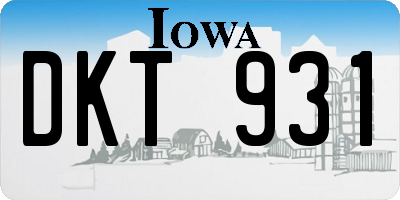 IA license plate DKT931