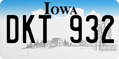 IA license plate DKT932