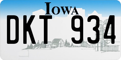 IA license plate DKT934