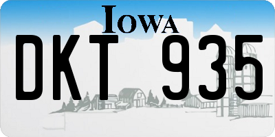 IA license plate DKT935