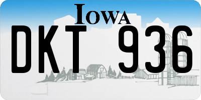 IA license plate DKT936